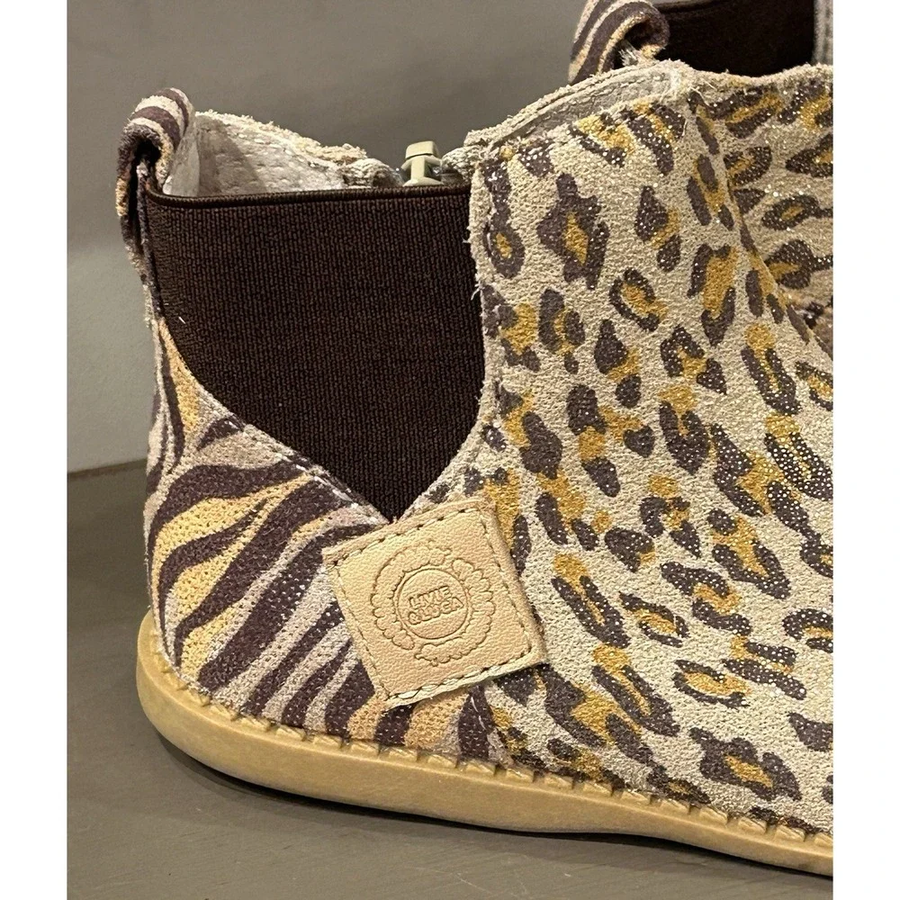 Livie & Luca Wink Ankle Boots Toddler Size 7 Wildcat Shimmer Side Zip